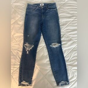 PAIGE Straight Leg Blue Jeans